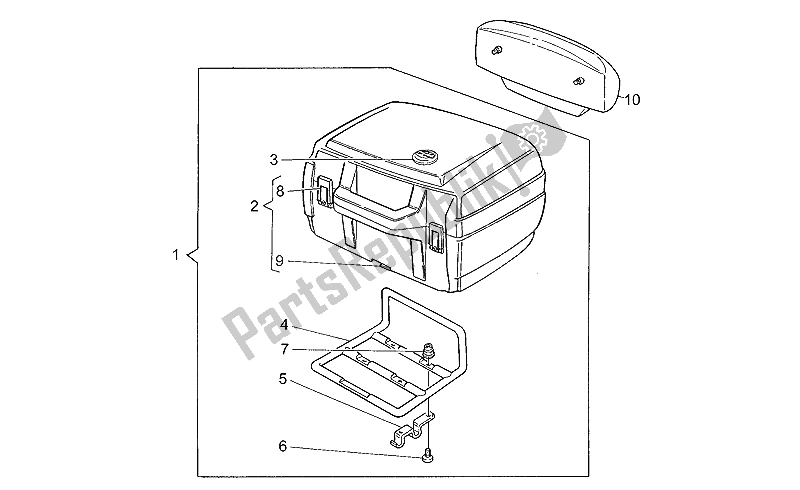 Toutes les pièces pour le Top Case du Moto-Guzzi California EV V 11 USA 1100 1997