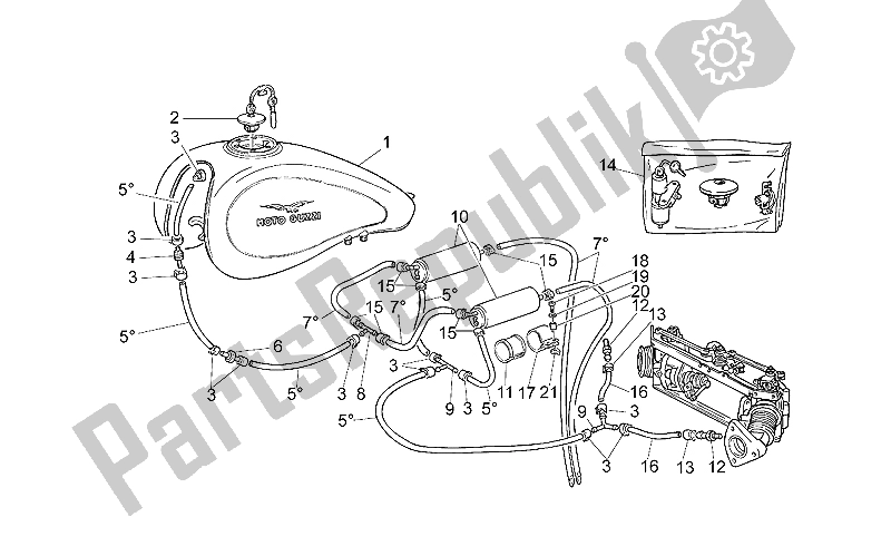 Toutes les pièces pour le Réservoir De Carburant, Usa-cdn-sgp du Moto-Guzzi California Jackal 1100 1999