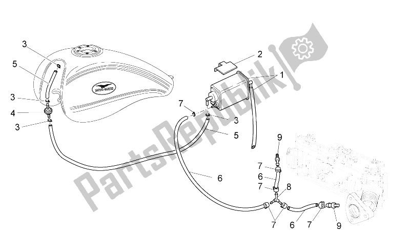 Todas las partes para Sistema De Recuperación De Vapor De Combustible de Moto-Guzzi California Black Eagle 1100 2009