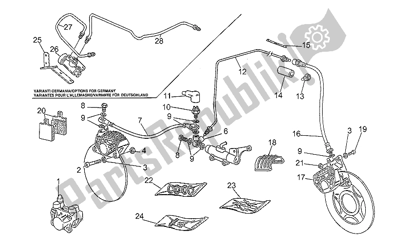 Todas as partes de Pinças De Freio do Moto-Guzzi V 65 Florida 650 1986