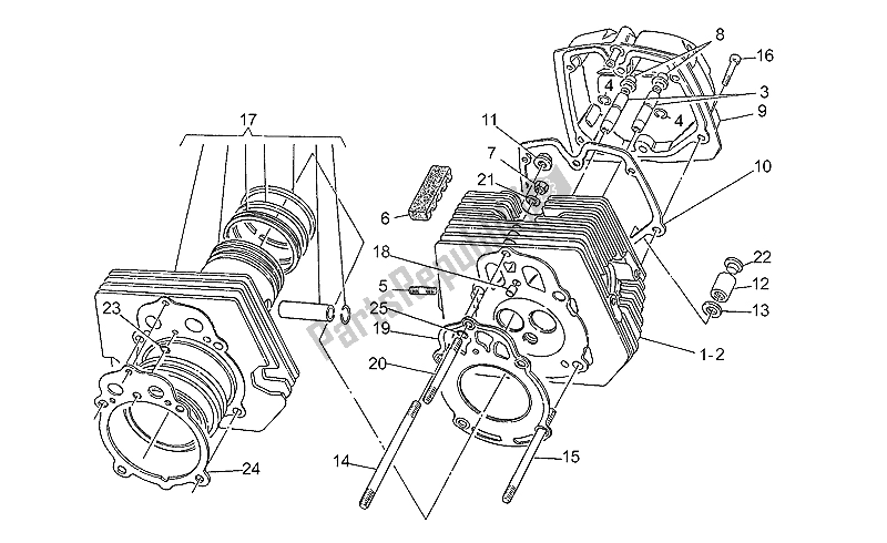 Tutte le parti per il Testata del Moto-Guzzi 65 GT 650 1987