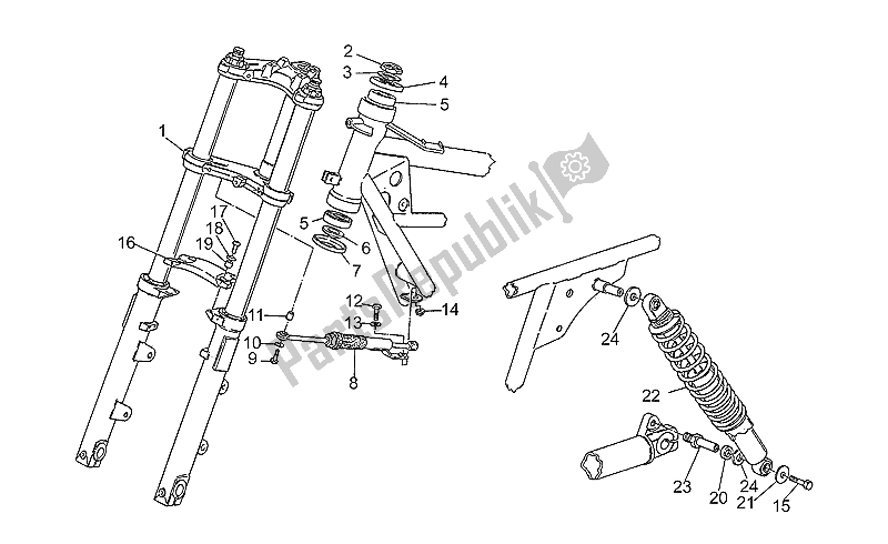 All parts for the Front/rear Shock Absorber of the Moto-Guzzi 850 T5 Polizia 1994