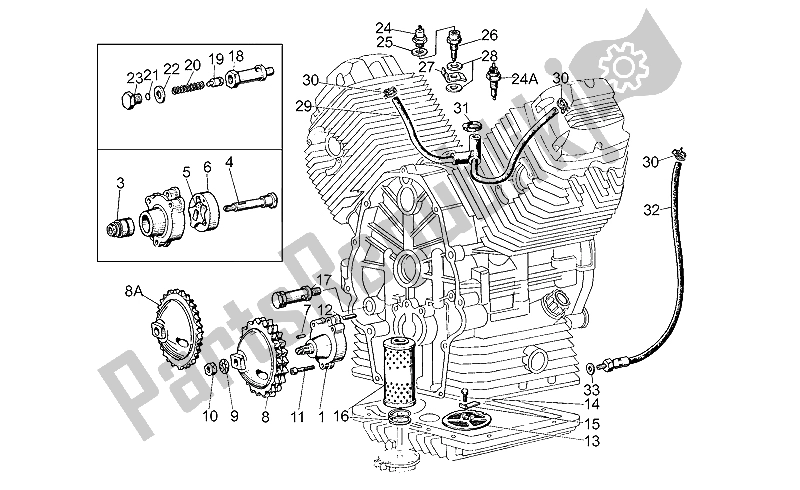 Toutes les pièces pour le La Pompe à Huile du Moto-Guzzi V 35 II 350 1985