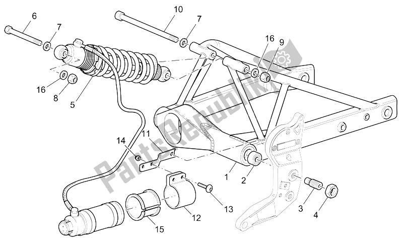 All parts for the Swing Arm And Rear Shock Absorber of the Moto-Guzzi V 11 LE Mans 1100 2002