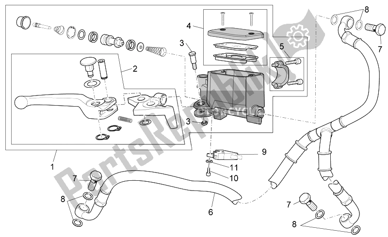 Toutes les pièces pour le Maître-cylindre Avant du Moto-Guzzi Norge 850 2007