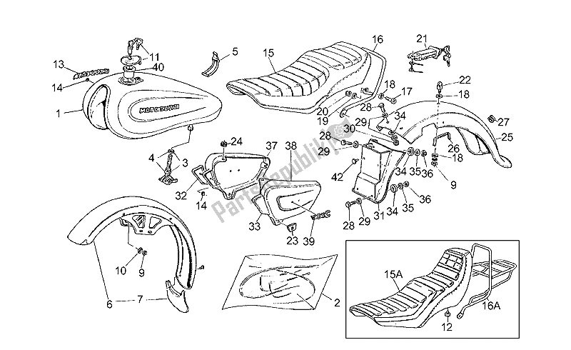 Todas las partes para Cuerpo de Moto-Guzzi V 65 Custom 650 1985