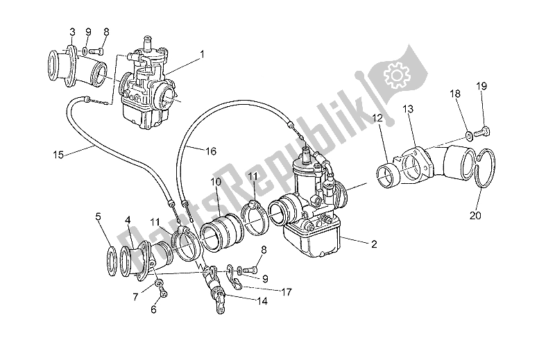 All parts for the Carburettors of the Moto-Guzzi V 35 Florida 350 1986