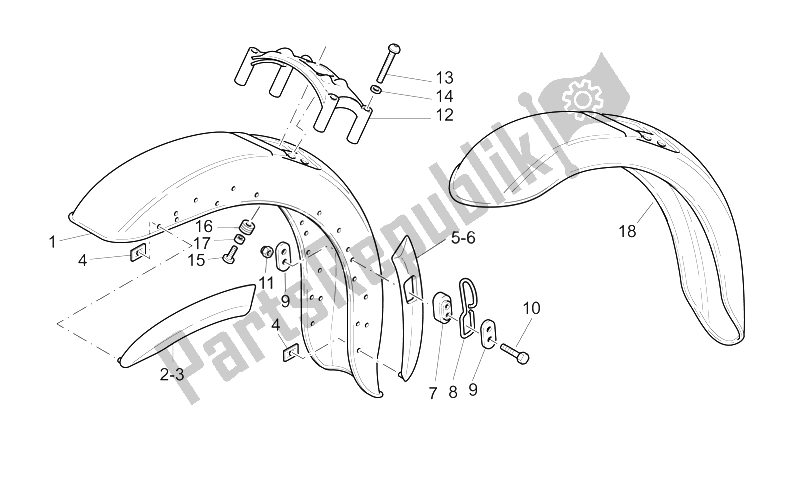 Todas as partes de Guarda-lamas Dianteiro do Moto-Guzzi California Special Sport AL PI 1100 2002