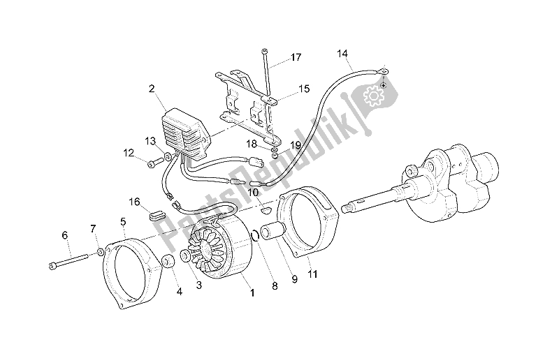 Toutes les pièces pour le Générateur - Régulateur du Moto-Guzzi Quota ES 1100 1998