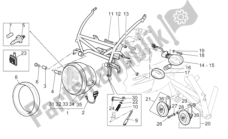 Todas las partes para Luces Delanteras de Moto-Guzzi V 11 LE Mans 1100 2002