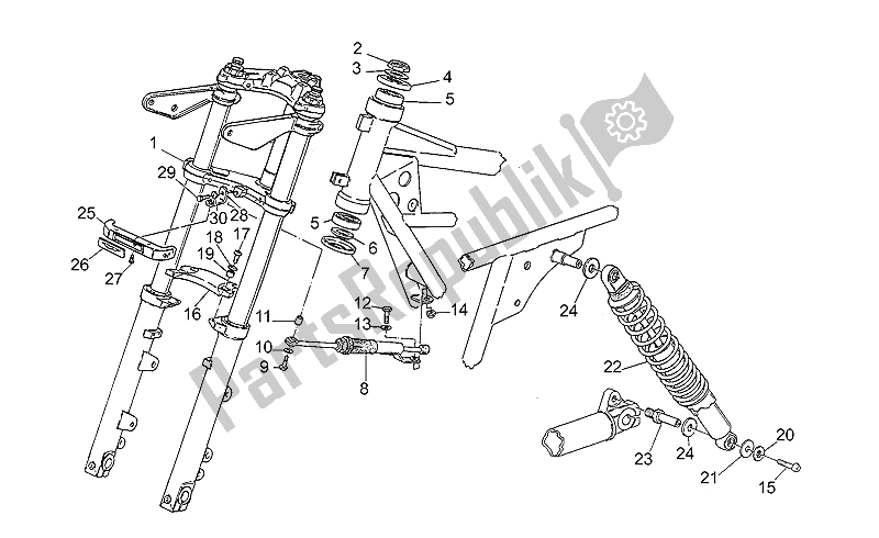All parts for the Front/rear Shock Absorber of the Moto-Guzzi Strada 1000 1993
