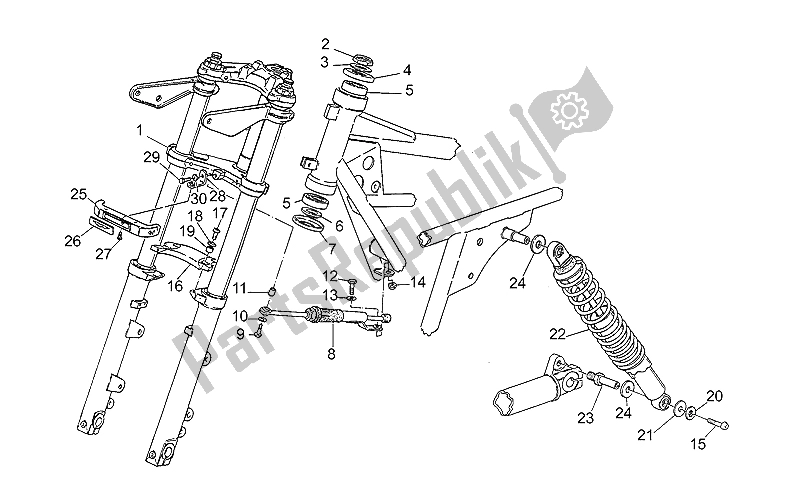 Tutte le parti per il Ammortizzatore Anteriore / Posteriore del Moto-Guzzi Strada 1000 1993