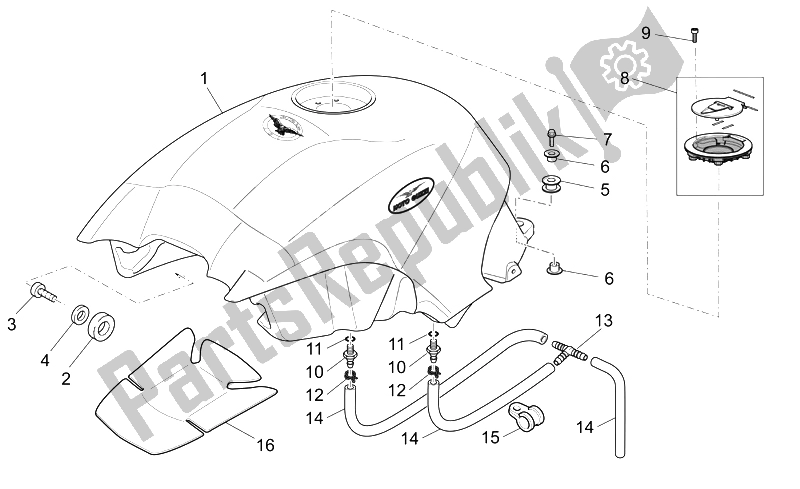 Toutes les pièces pour le Réservoir D'essence du Moto-Guzzi Breva V IE 1100 2005