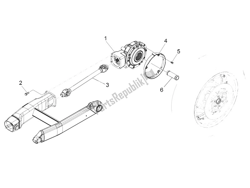 All parts for the Transmission Complete of the Moto-Guzzi Eldorado 1400 USA 2016