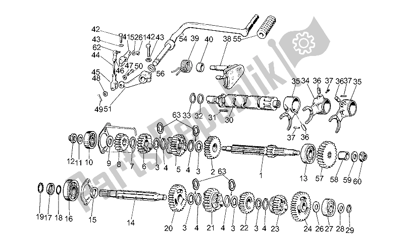 Toutes les pièces pour le Boîte De Vitesses du Moto-Guzzi V 35 II 350 1985