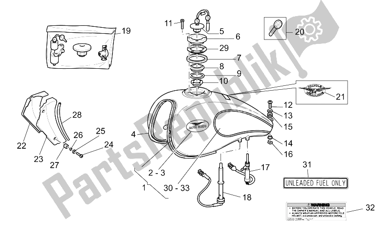 Toutes les pièces pour le Réservoir D'essence du Moto-Guzzi California EV Touring PI 1100 2002