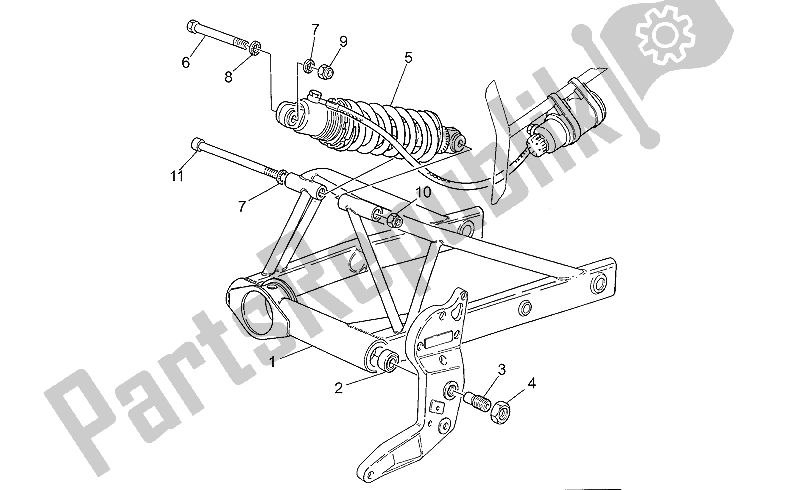 All parts for the Shock Absorber of the Moto-Guzzi Sport Corsa 1100 1998