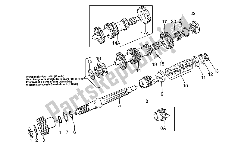 Toutes les pièces pour le Boîte De Vitesses du Moto-Guzzi Sport Iniezione 1100 1996