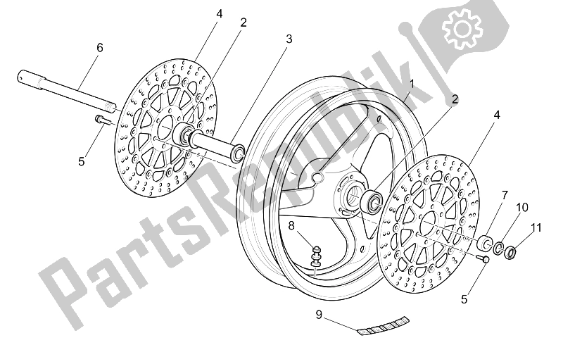 Todas las partes para Rueda Delantera de Moto-Guzzi V 11 LE Mans 1100 2002