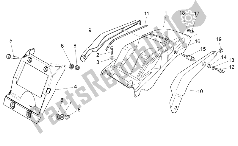 Todas las partes para Cuerpo Trasero I- Guardabarros de Moto-Guzzi Nevada Classic 750 2012