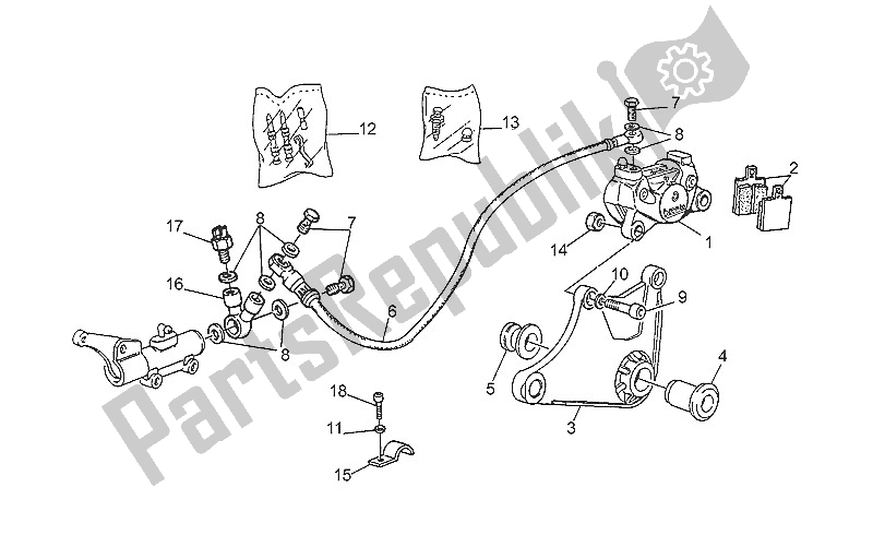 Toutes les pièces pour le Etrier De Frein du Moto-Guzzi Nevada 350 1992