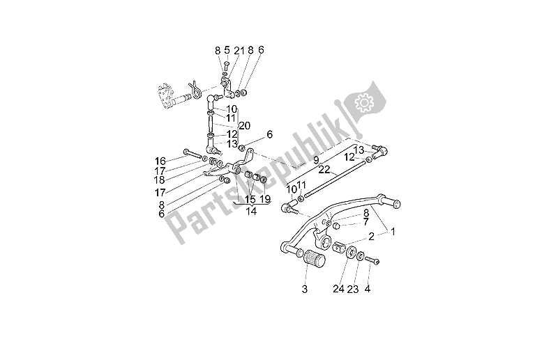 All parts for the Gear Lever of the Moto-Guzzi California EV Touring 80 1100 2001