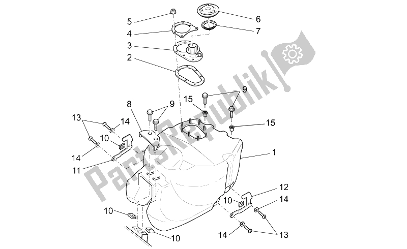 Tutte le parti per il Serbatoio Di Carburante del Moto-Guzzi MGS 01 Corsa 1200 2004