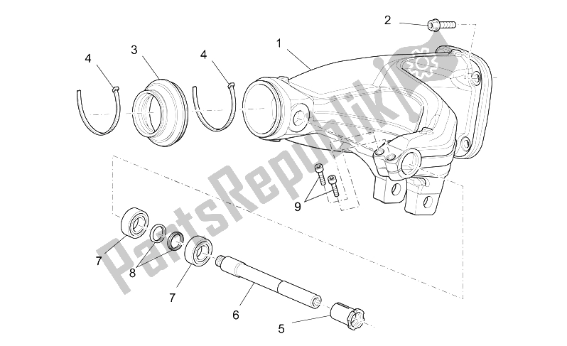 All parts for the Swing Arm of the Moto-Guzzi Griso S E 1200 8V 2015
