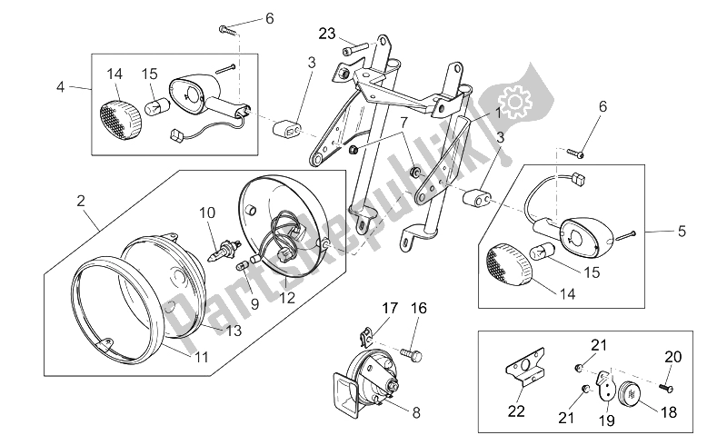 Tutte le parti per il Luci Anteriori del Moto-Guzzi Breva IE 750 2003