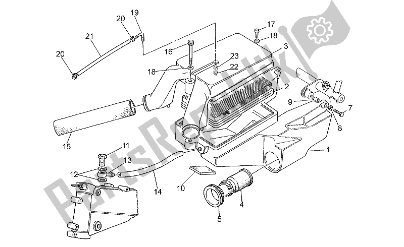 Toutes les pièces pour le Filtre à Air du Moto-Guzzi Sport Iniezione 1100 1996