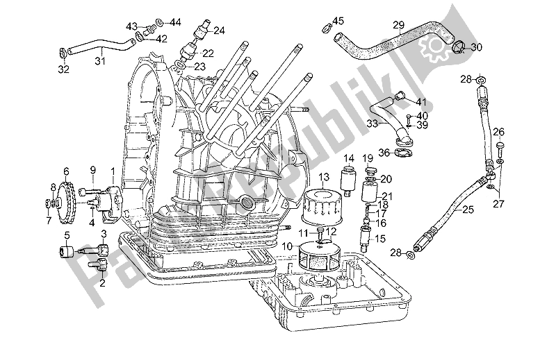 All parts for the Oil Pump of the Moto-Guzzi California II 1000 1985
