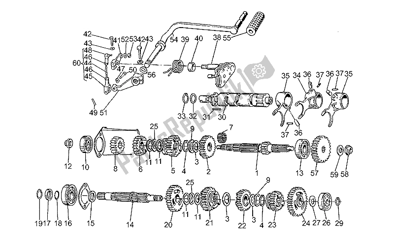 Todas las partes para Caja De Cambios de Moto-Guzzi 65 GT 650 1987