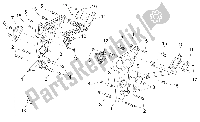 Toutes les pièces pour le Repose-pieds Ii du Moto-Guzzi Griso S E 1200 8V 2015