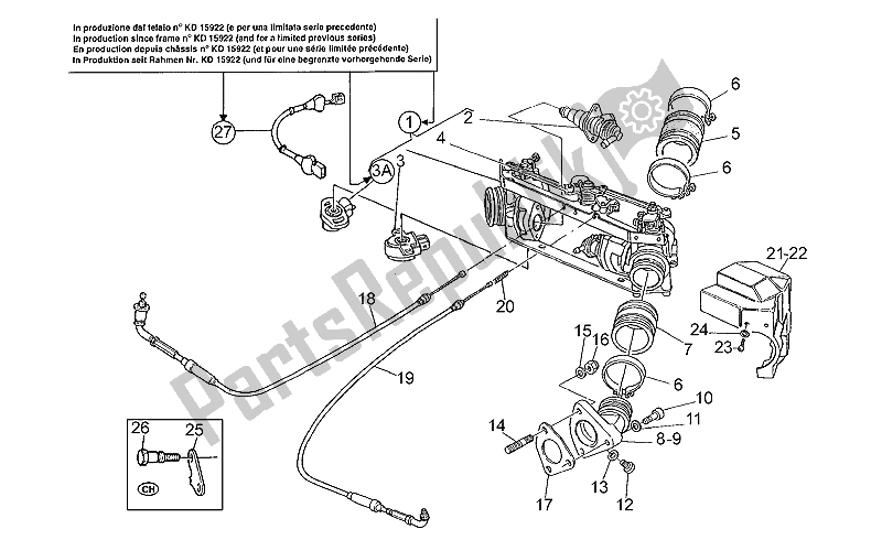 Wszystkie części do Korpus Przepustnicy Moto-Guzzi California 1100 1994