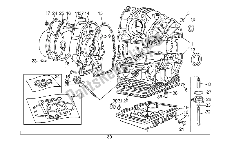 Todas las partes para Caja Del Cigüeñal de Moto-Guzzi Targa 750 1990