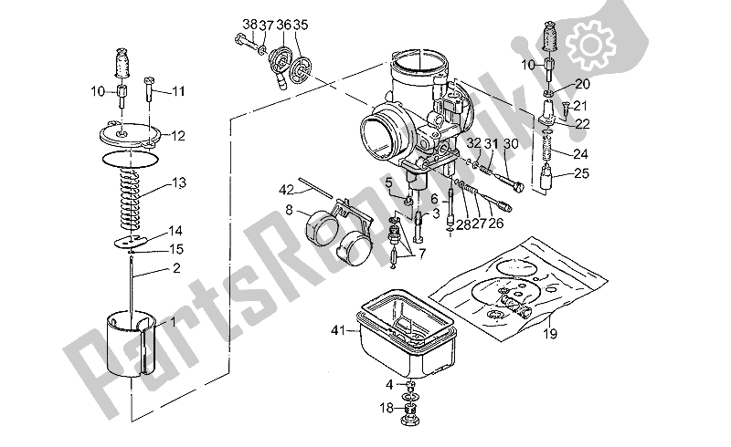 Toutes les pièces pour le Carburateurs du Moto-Guzzi 65 GT 650 1987