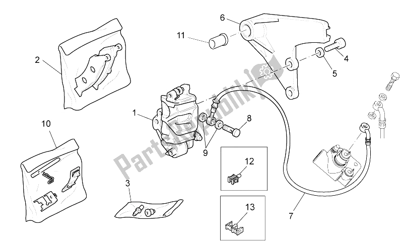 Tutte le parti per il Pinza Freno Posteriore del Moto-Guzzi California Black Eagle 1100 2009