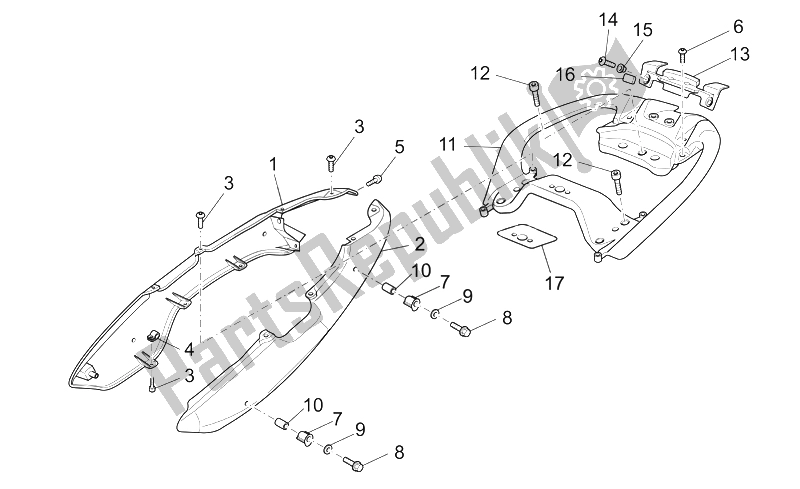 All parts for the Rear Body - Rear Fairing of the Moto-Guzzi Norge 1200 IE 2006