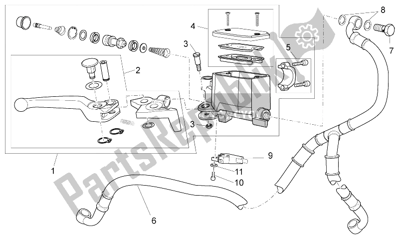 Todas las partes para Cilindro Maestro Delantero de Moto-Guzzi Stelvio 1200 NTX ABS 2009