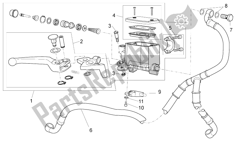 Toutes les pièces pour le Maître-cylindre Avant du Moto-Guzzi Stelvio 1200 NTX ABS 2009