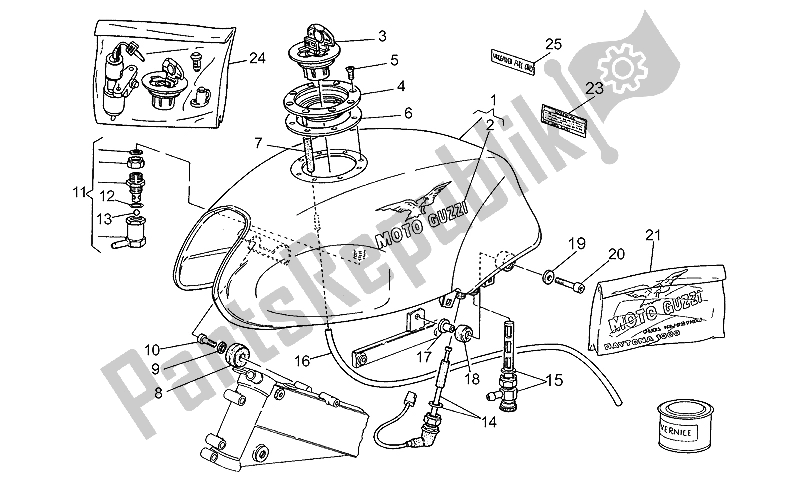 Alle onderdelen voor de Benzinetank van de Moto-Guzzi Daytona 1000 1992