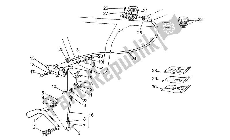All parts for the Lh Front Brake System of the Moto-Guzzi V 50 PA 500 1992