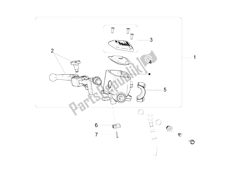 All parts for the Front Master Cilinder of the Moto-Guzzi Eldorado 1400 2015