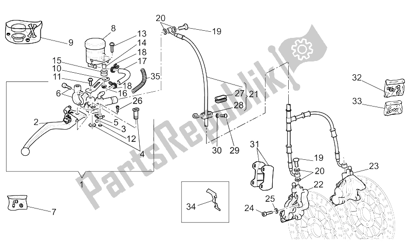 All parts for the Front Brake System of the Moto-Guzzi V 11 CAT 1100 2003