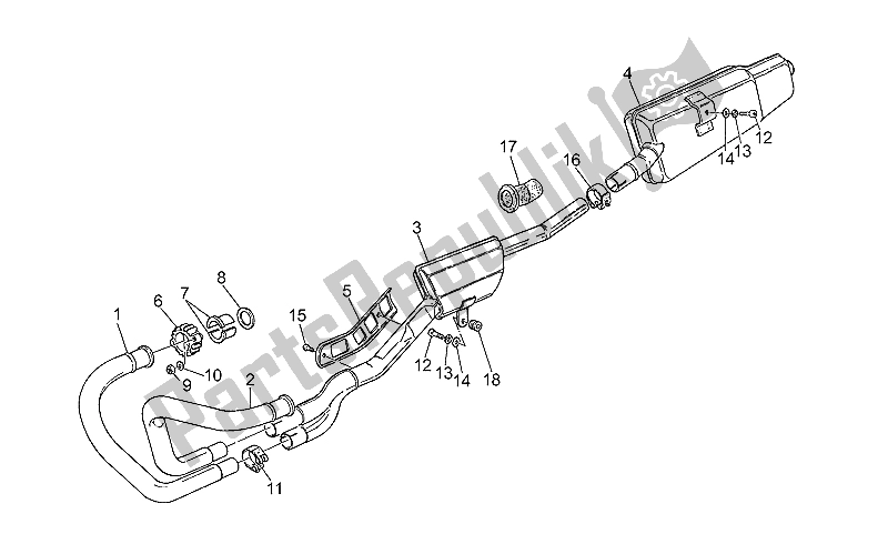 All parts for the Exhaust Unit of the Moto-Guzzi NTX 650 1987