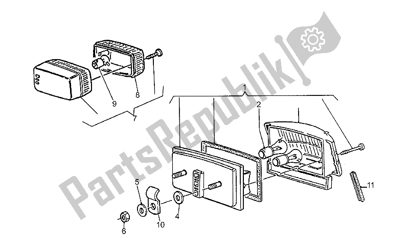 Todas las partes para Luz De La Cola de Moto-Guzzi V 35 Carabinieri PA 350 1992