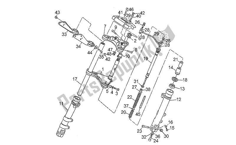 Todas las partes para Tenedor Frontal de Moto-Guzzi Nevada 750 1991