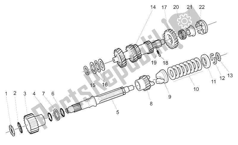 Toutes les pièces pour le Arbre De Transmission Primaire du Moto-Guzzi California Special Sport AL PI 1100 2002