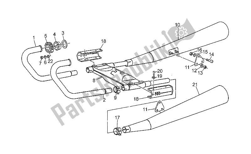 Tutte le parti per il Unità Di Scarico del Moto-Guzzi S 1000 1989