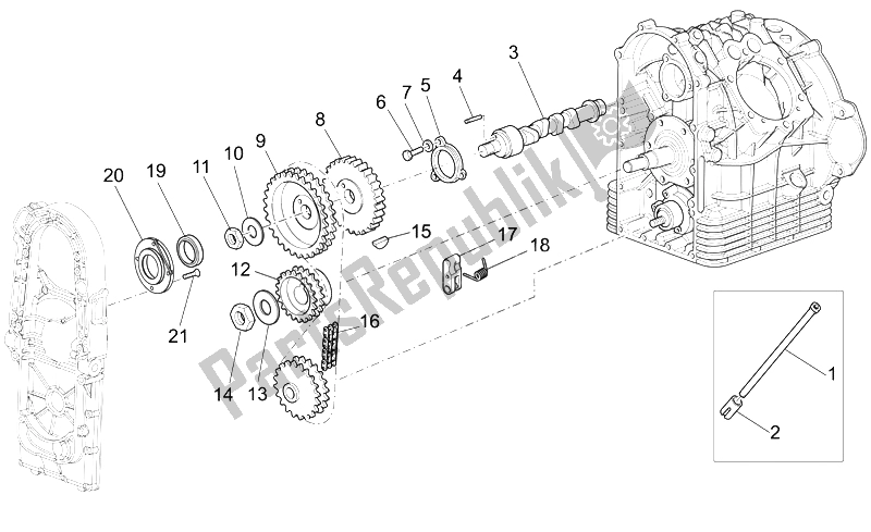 All parts for the Timing System of the Moto-Guzzi Norge 1200 IE 2006